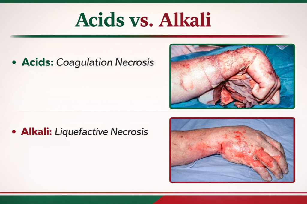 Burns Acid vs, Alkali